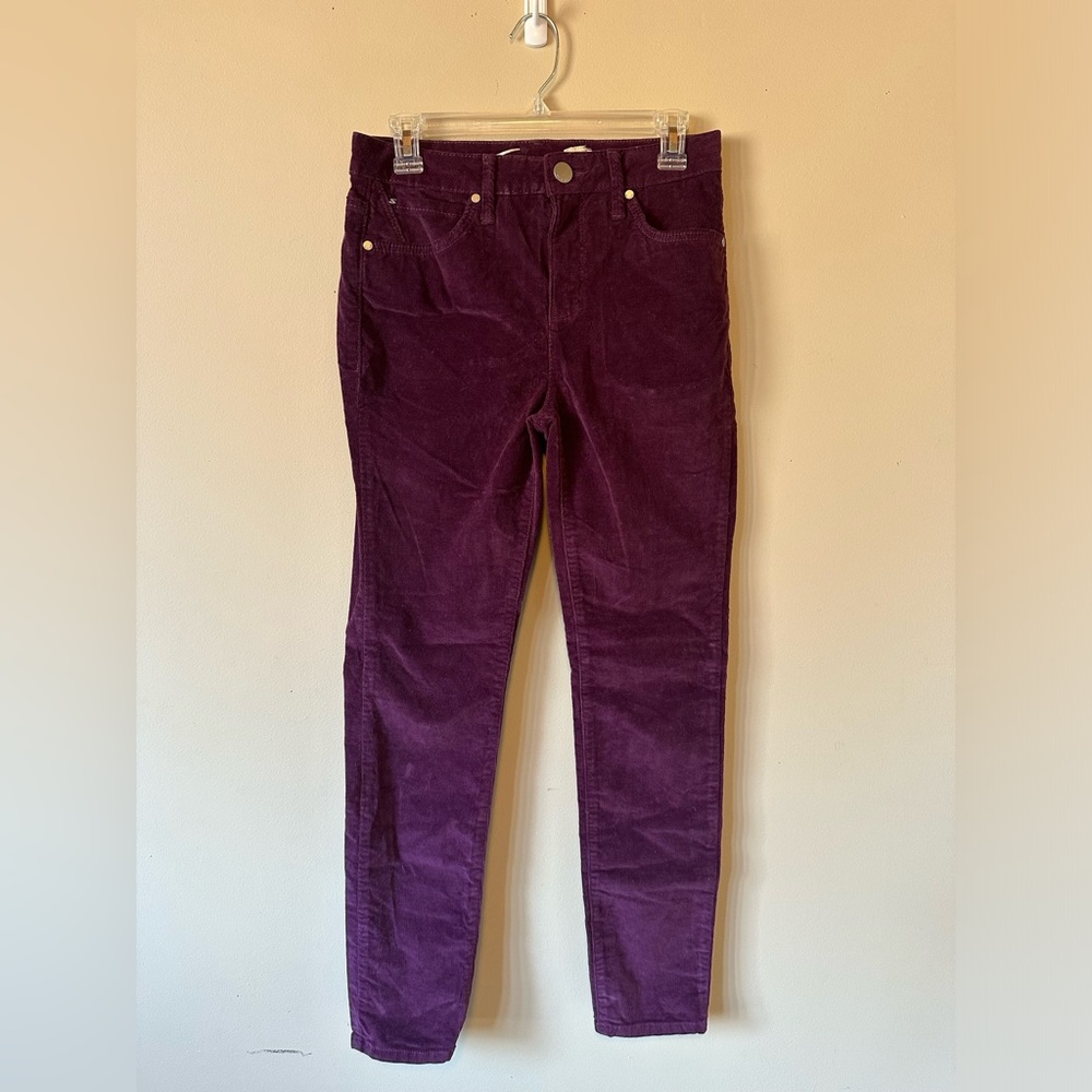 Purple corduroy straight leg pants